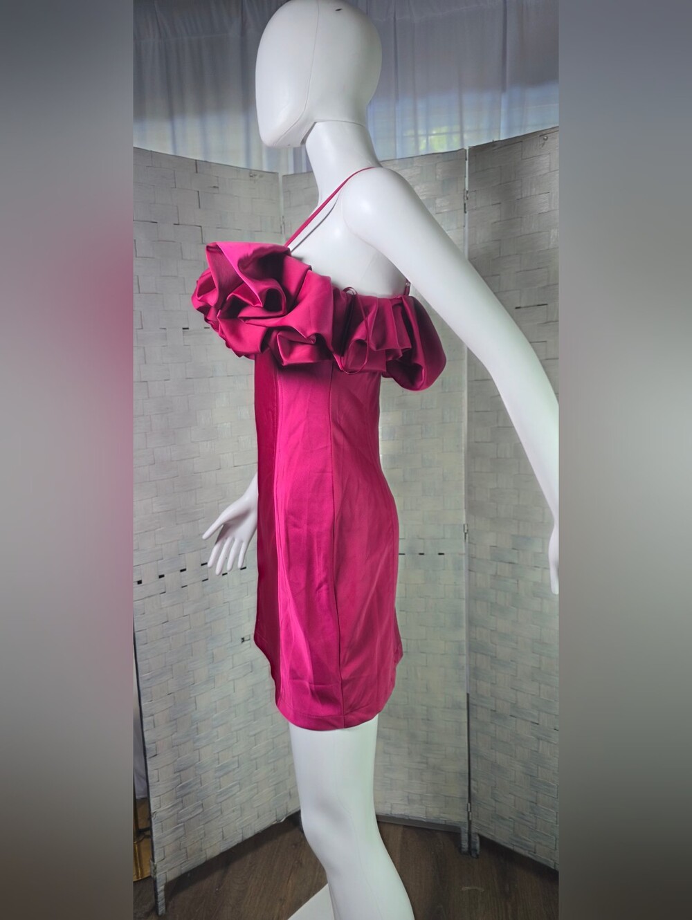 GLAM Off-Shoulder Ruffle Mini Dress - Picture 4 of 7